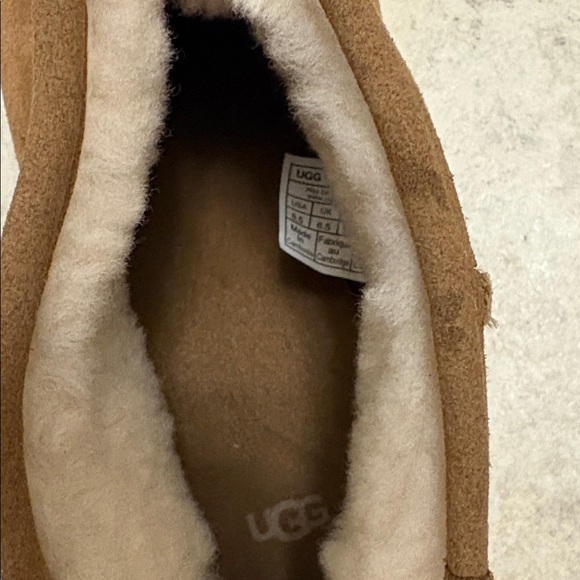 UGG Brown Suede Ankle Boots with Fur Lining - Picture 15 of 16